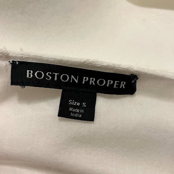 Boston Proper Mixed Media Short Dress in White - Picture 7 of 10